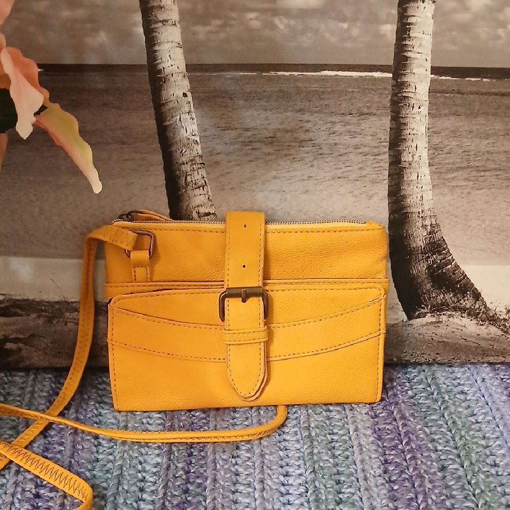 Yellow Leather Crossbody Bag